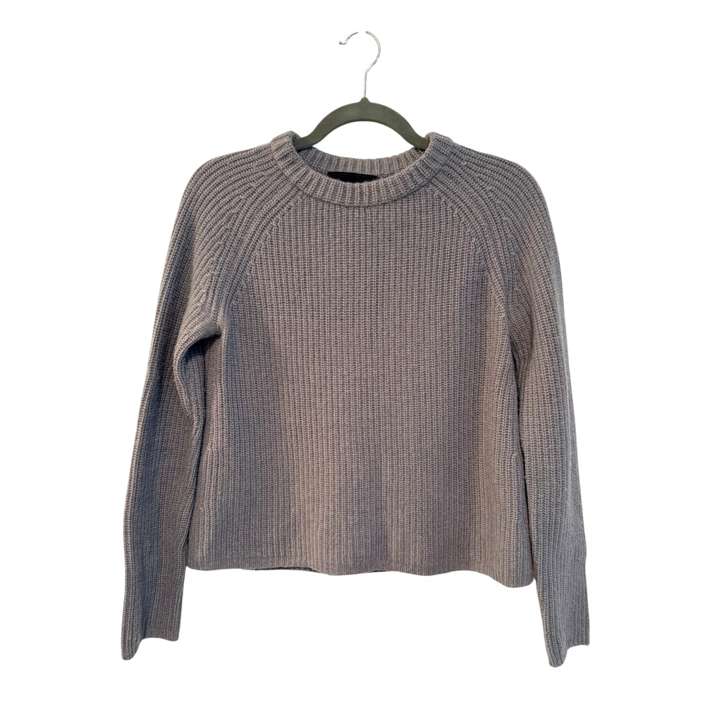 Jenni Kayne S Iconic 100% CASHMERE Fisherman Sweater $425 NWT Dusty Blue Gray - Picture 3 of 9